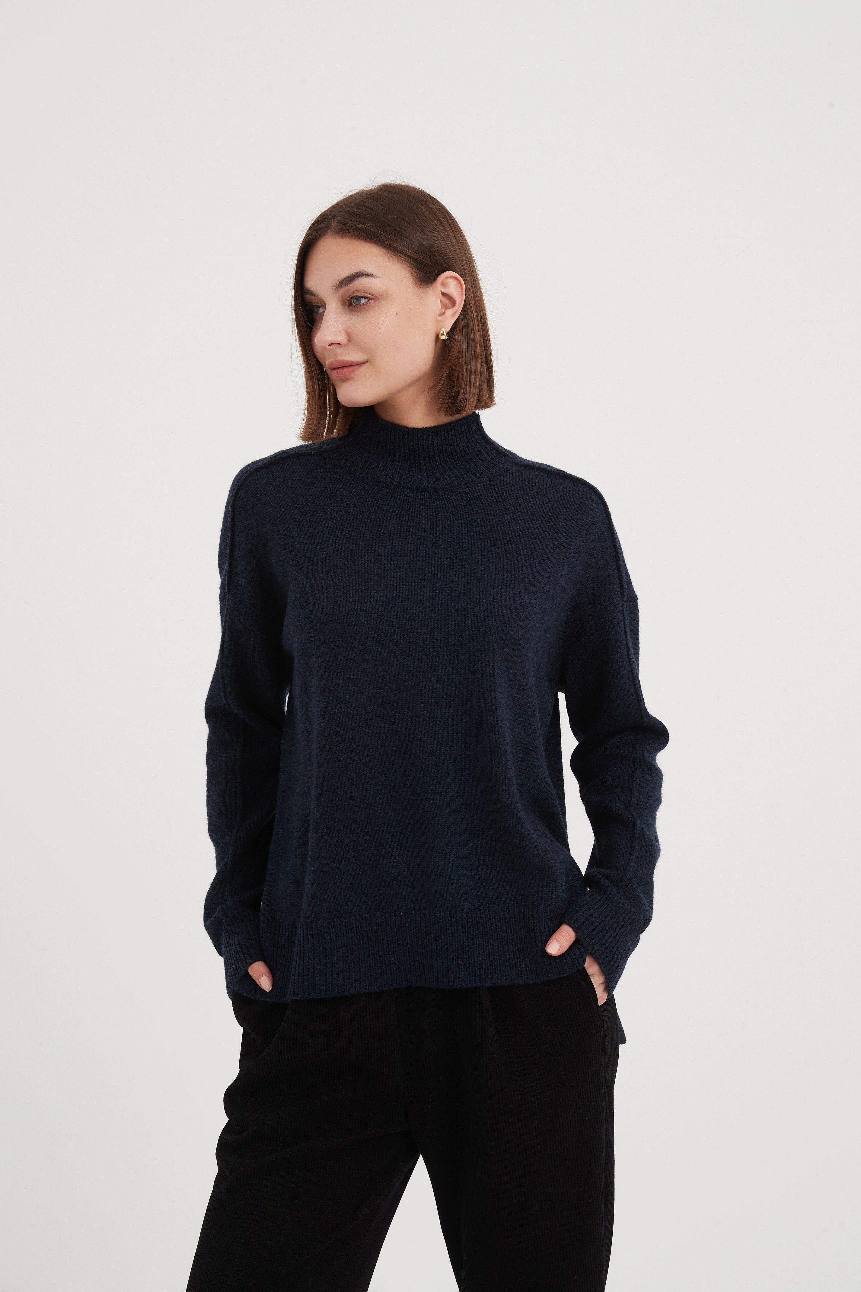 Turtle Neck Boxy Knit