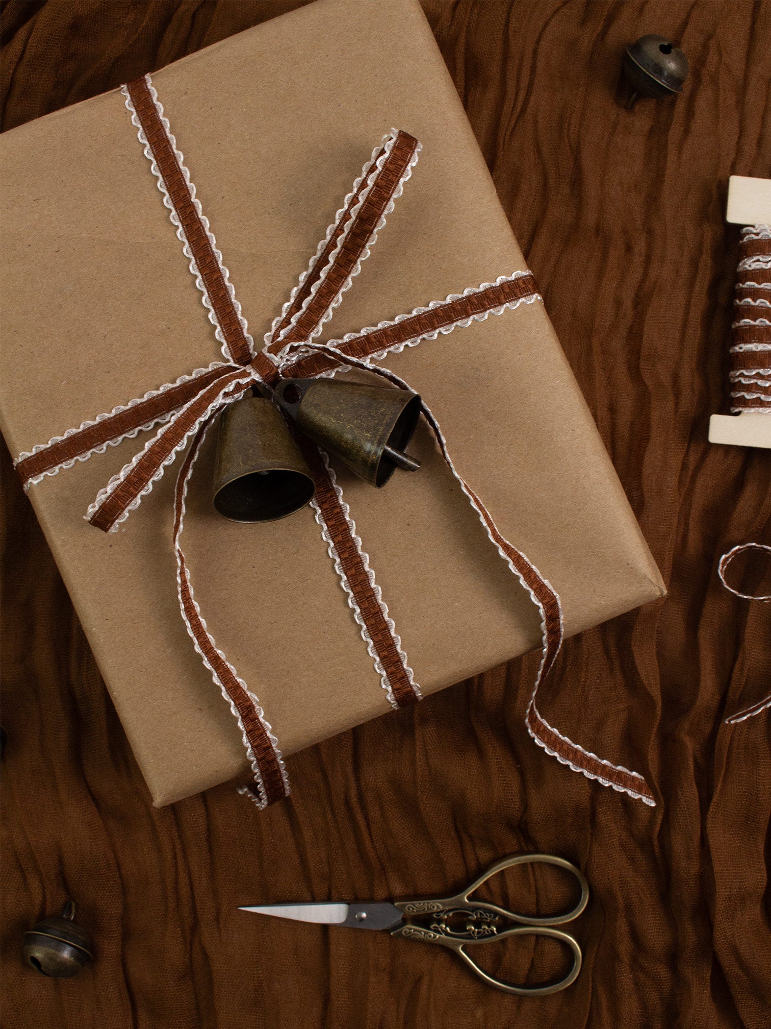 Umber Wavy Edge Ribbon