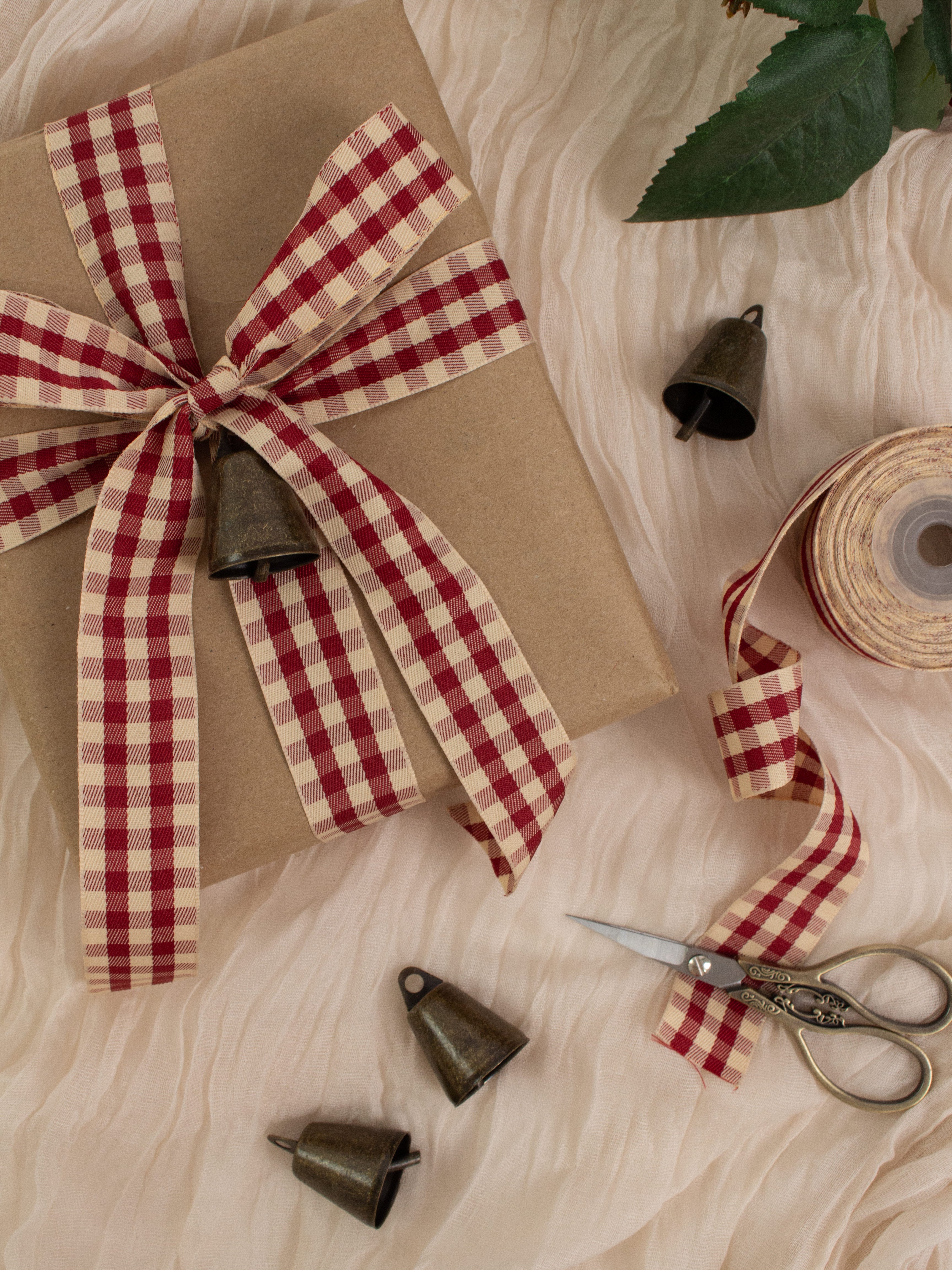 Vintage Red Gingham Ribbon