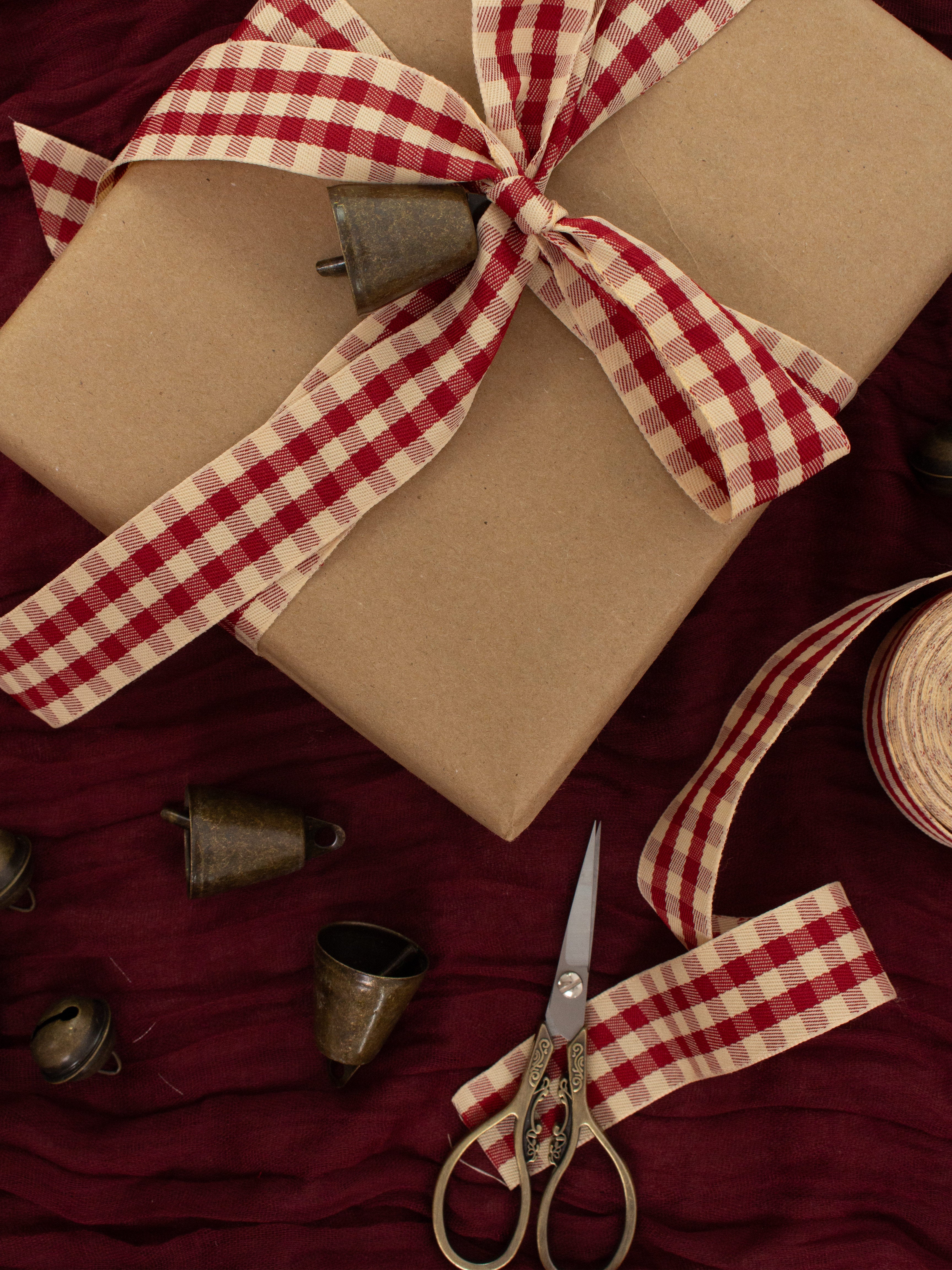 Vintage Red Gingham Ribbon