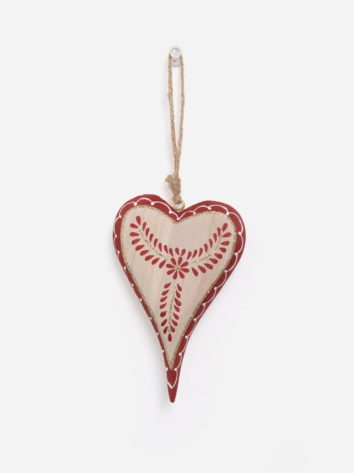 Whimsical Folk Floral Hanging Heart
