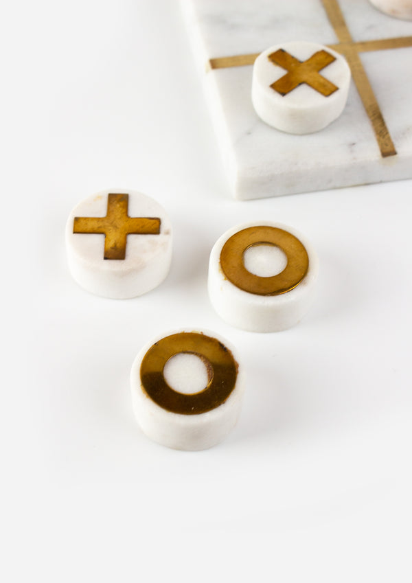 Brass Marble Noughts & Crosses
