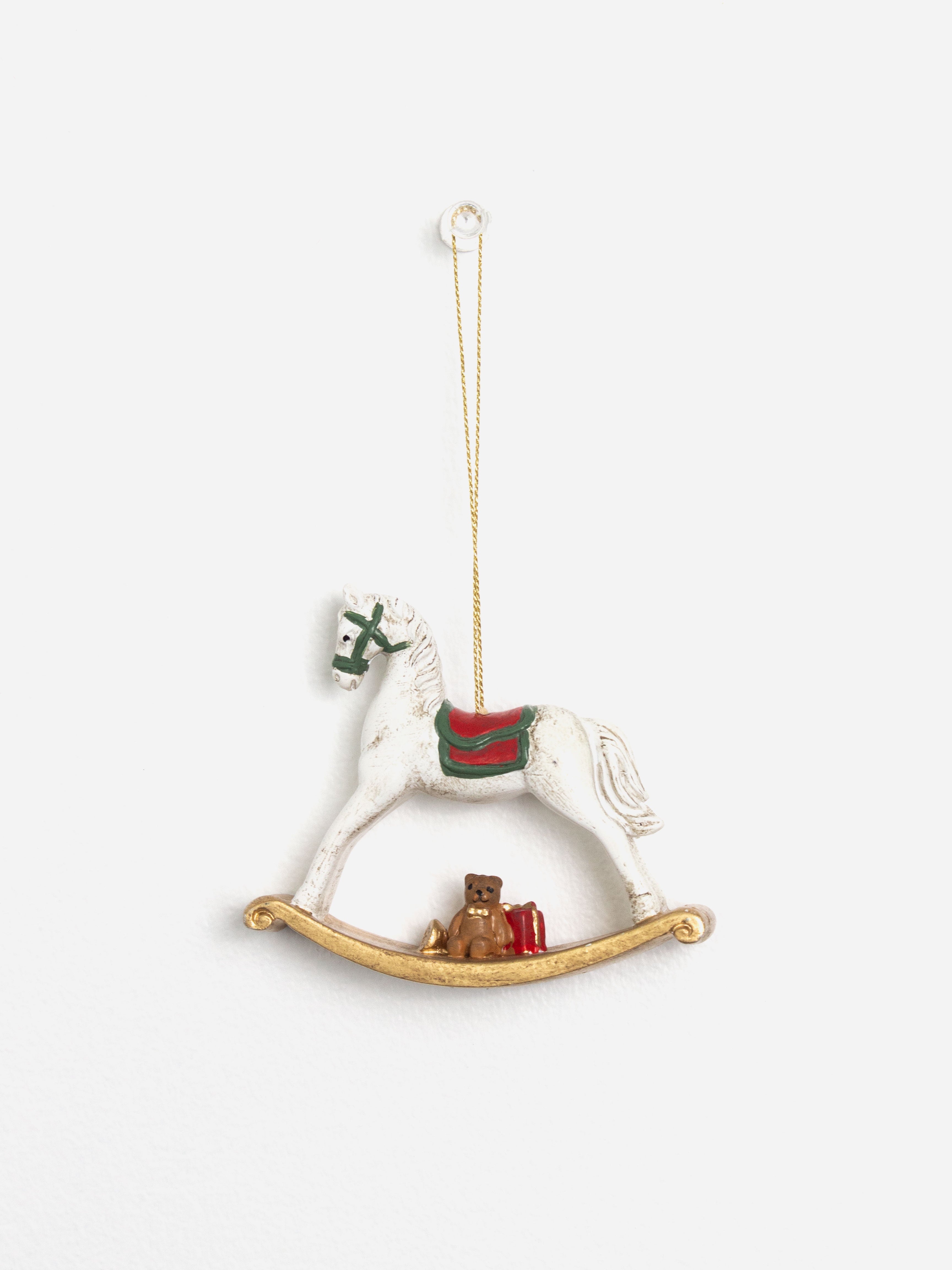 White Rocking Horse Ornament