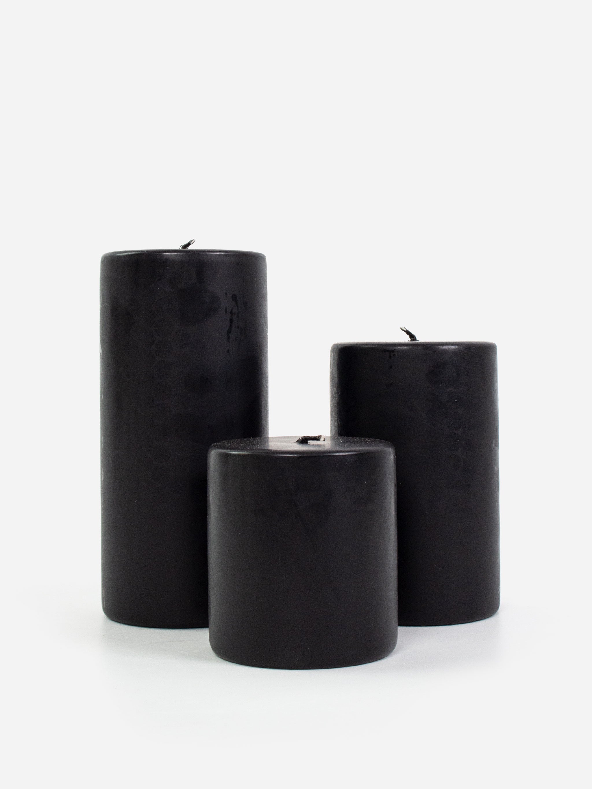 Wide Black Pillar Candle