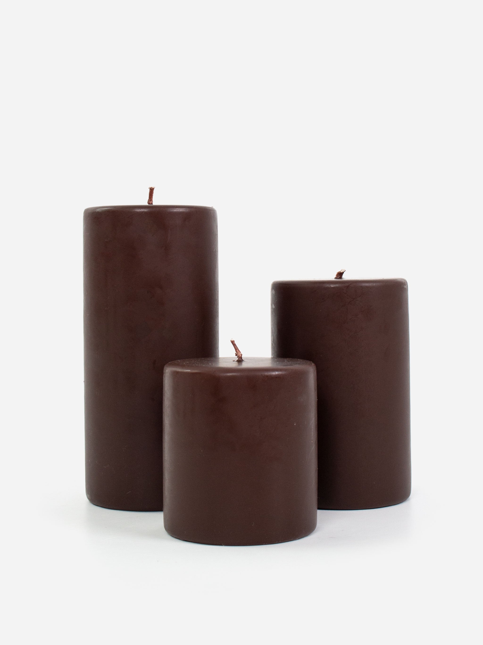 Wide Chocolate Pillar Candle