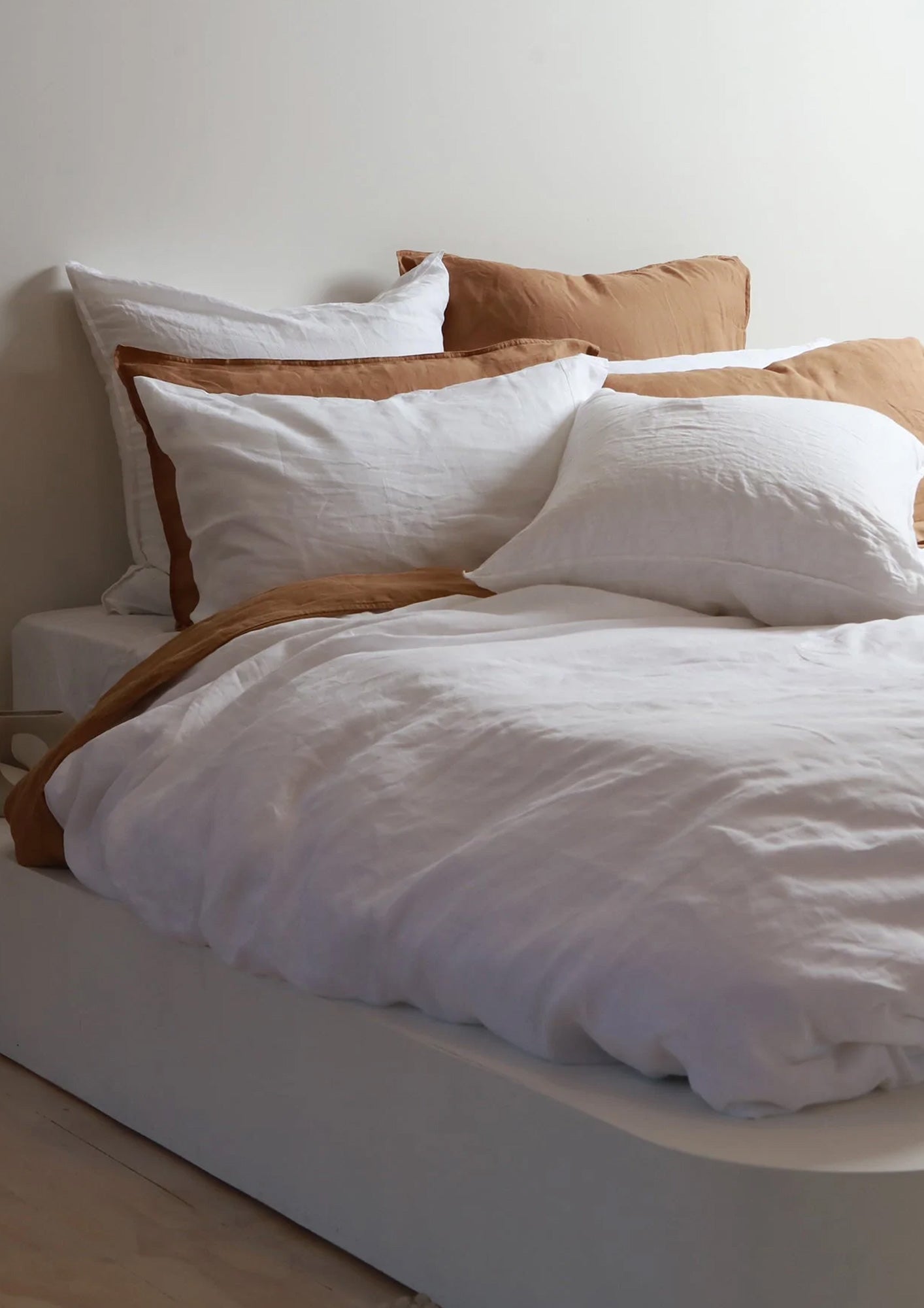 100% Linen Duvet Set - White