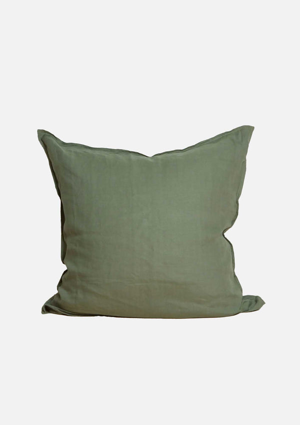 100% Linen Euro  Pillowcase - Lichen