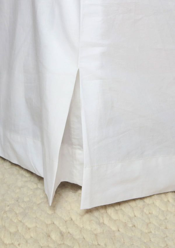 100% Stonewashed Cotton Bed Skirt - White