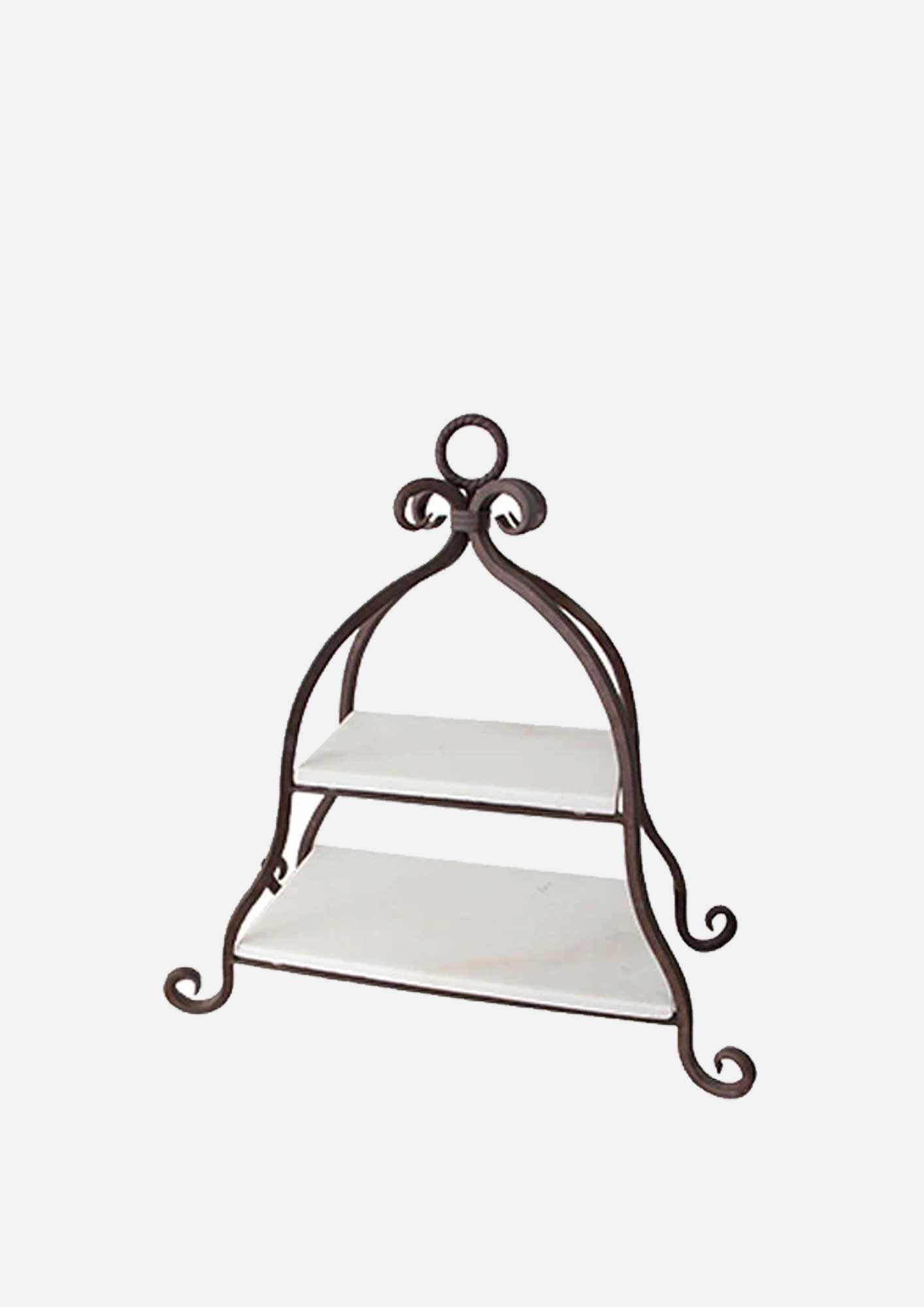2 Tier Marble Cake Stand