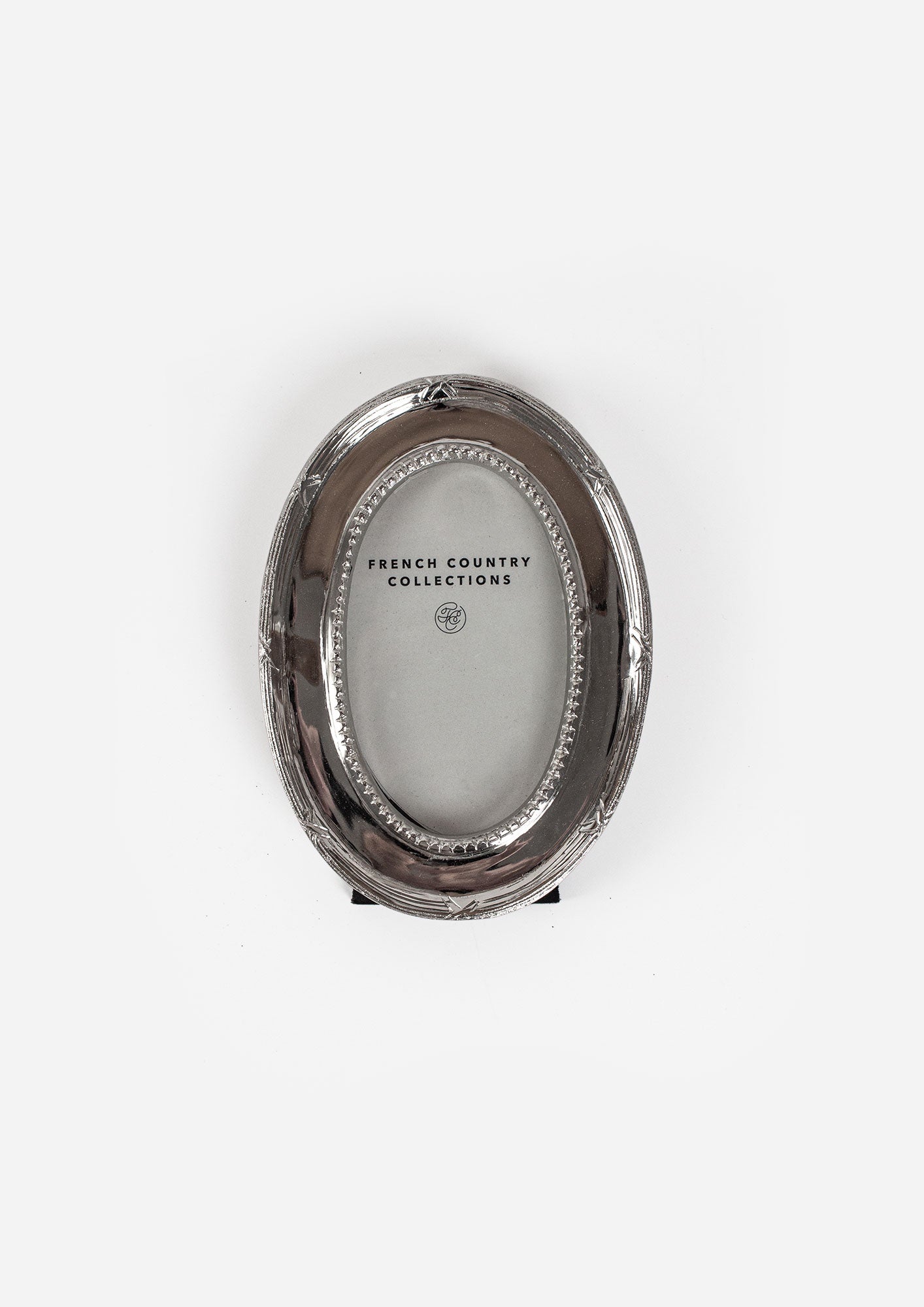 Beaded Nickel Oval Photo Frame
