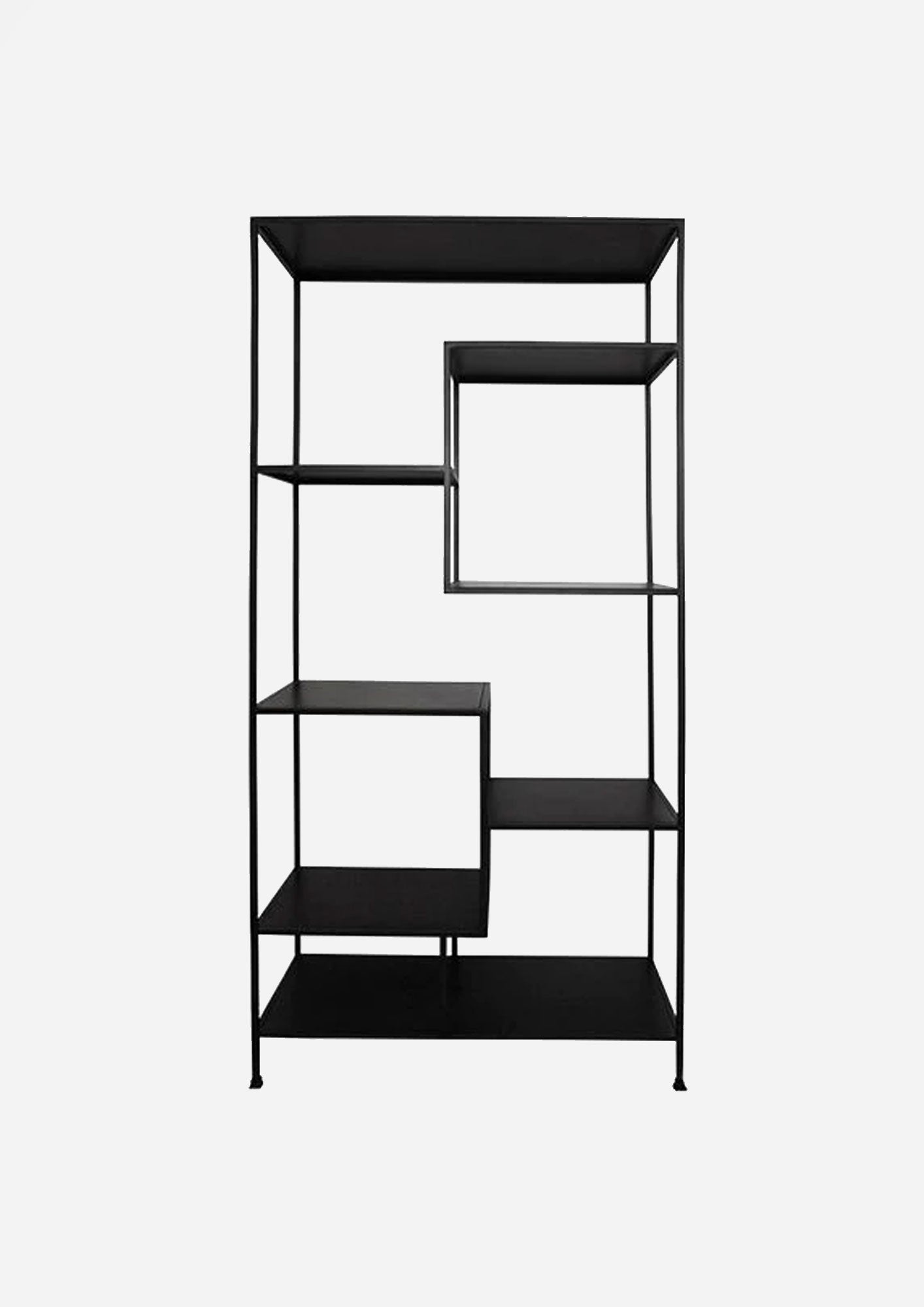 Black Metal Staggered Shelf