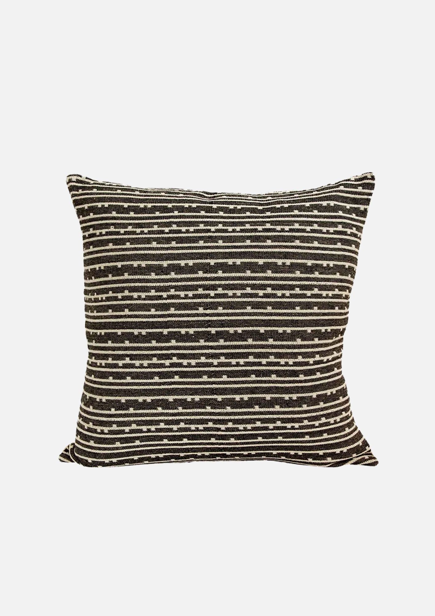 Black Natural Stripe Cushion Cover