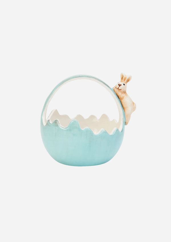 Ceramic Blue Bunny Basket