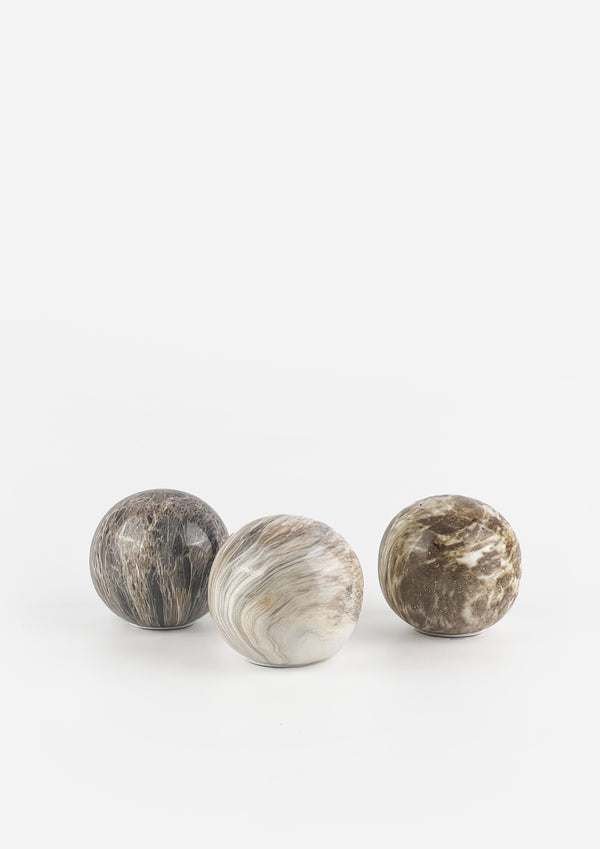 Faux Marbleized Balls | Set of 3