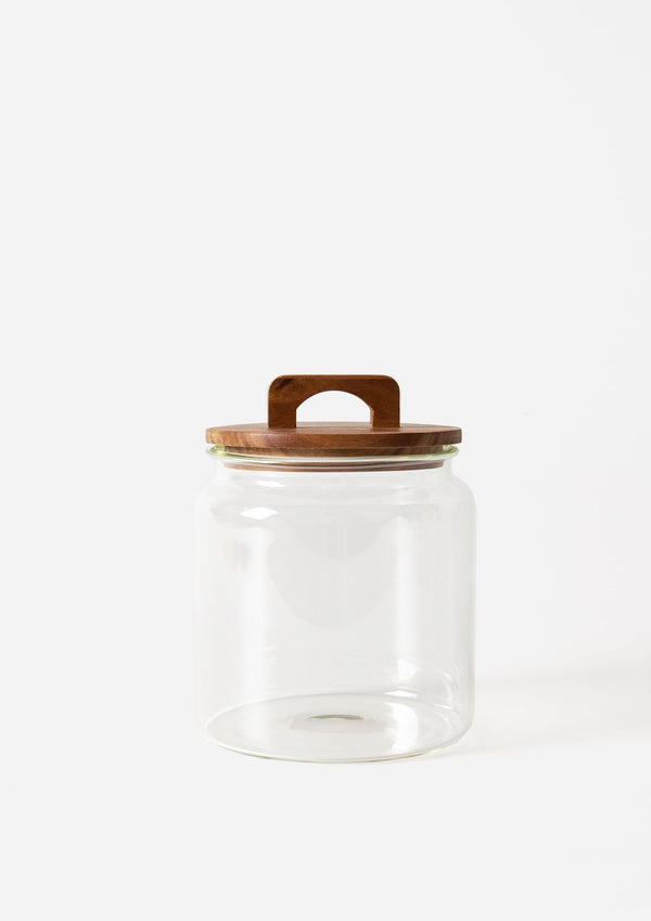 Glass Jar with Acacia Lid | Large