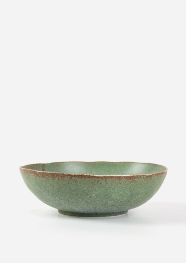 Green Fade Large Oval Bowl