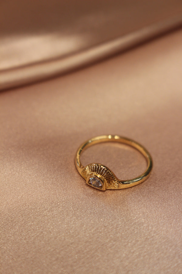 18K Gold Semi Sun Ring