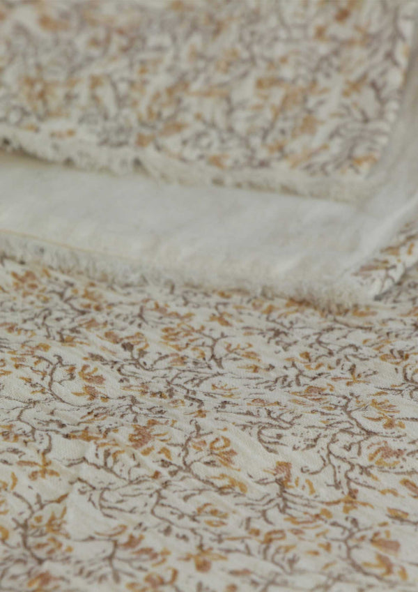 Iris Cotton Crepe Bedcover - Saffron