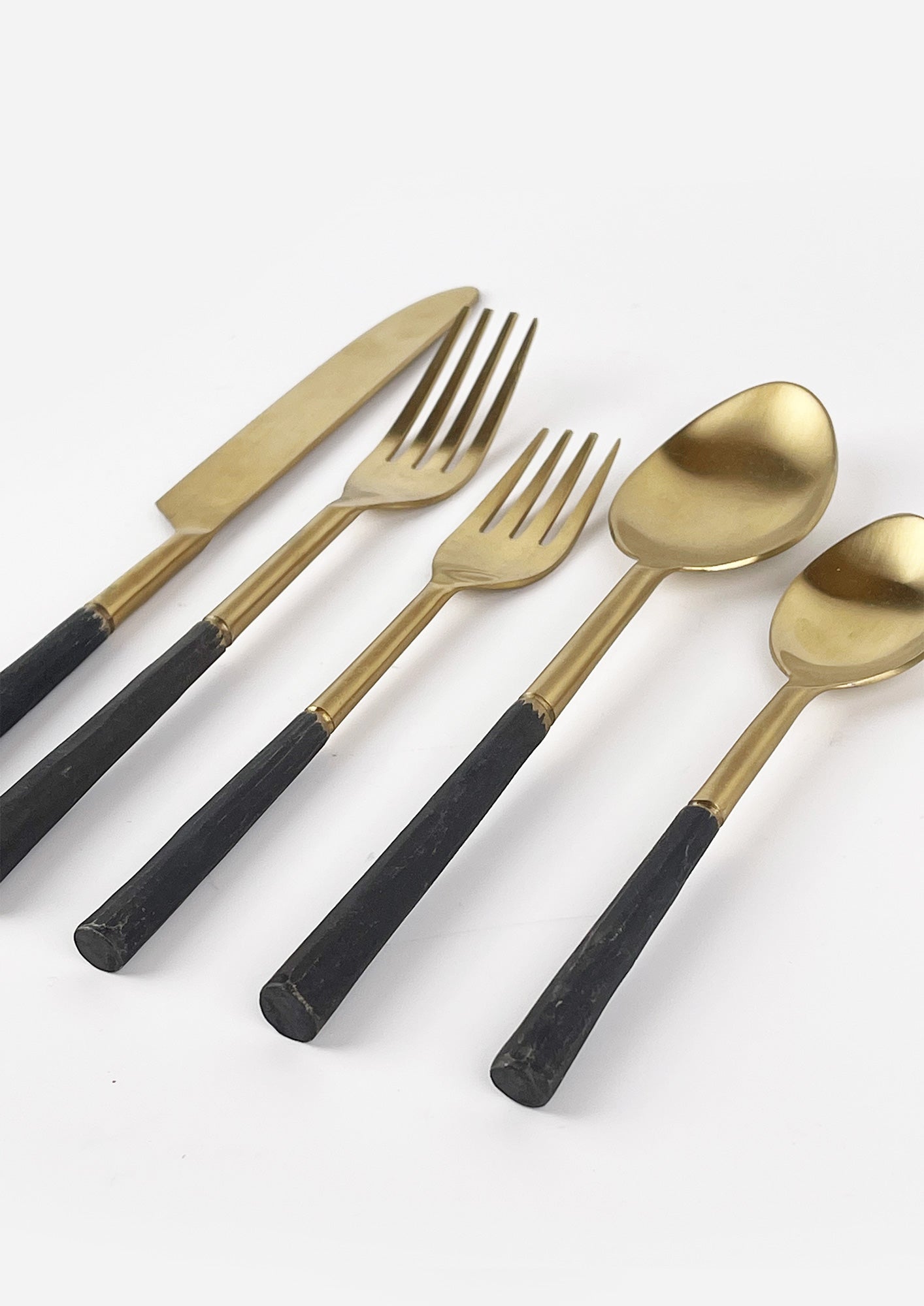 Matt Gold PVD Burnished Cutlery Set of 5