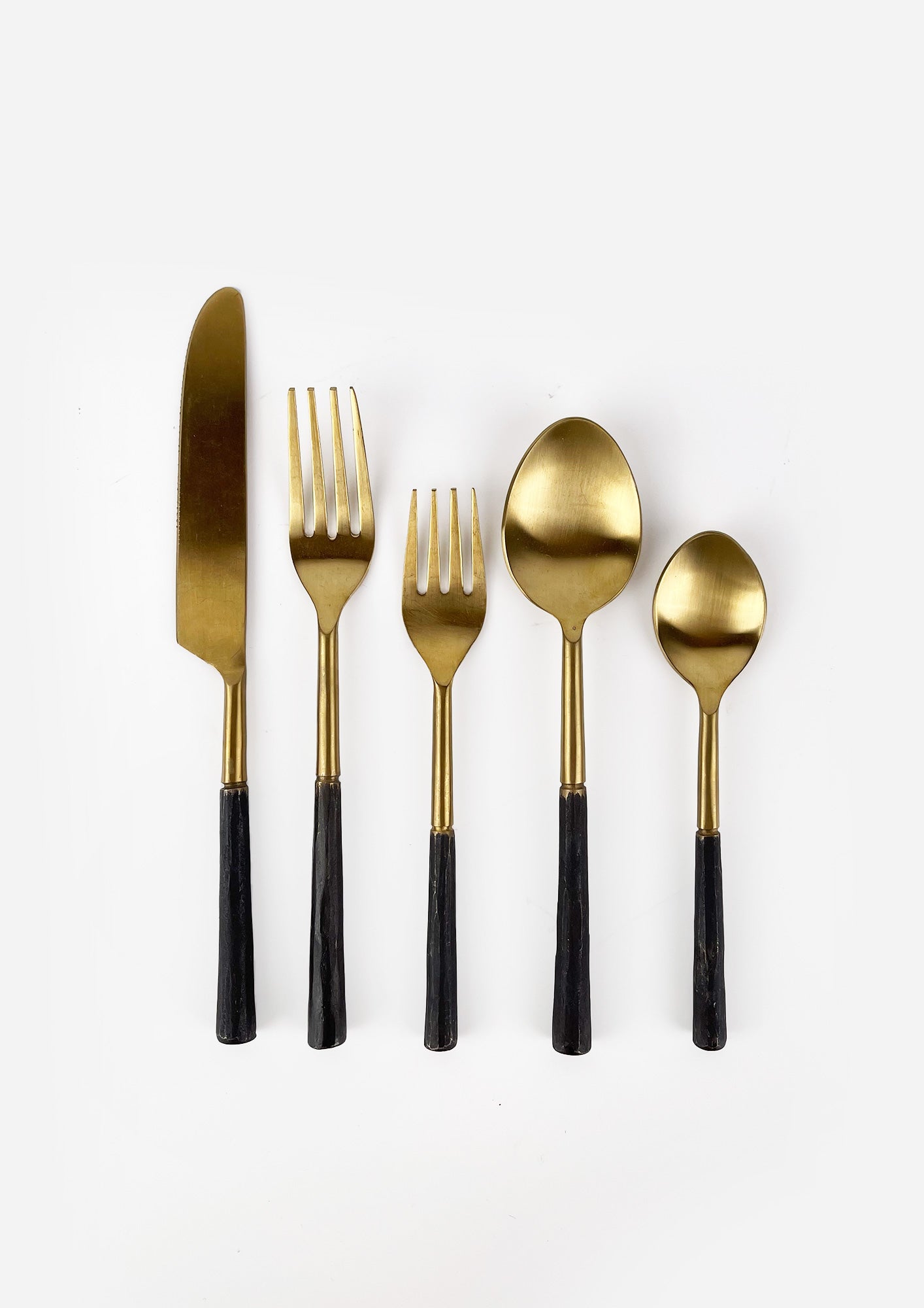 Matt Gold PVD Burnished Cutlery Set of 5