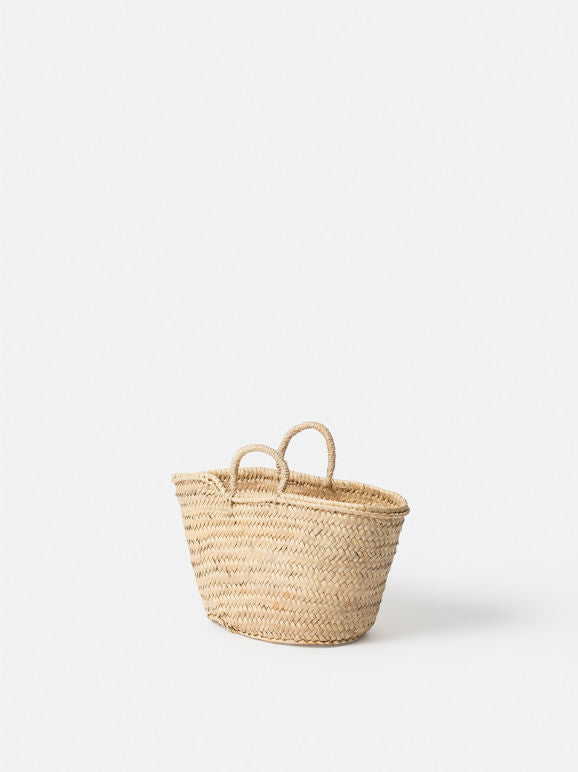 Moroccan Basket with Woven Handles