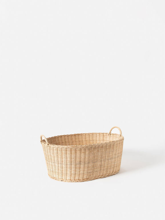 Oval Natural Rattan Laundry Basket