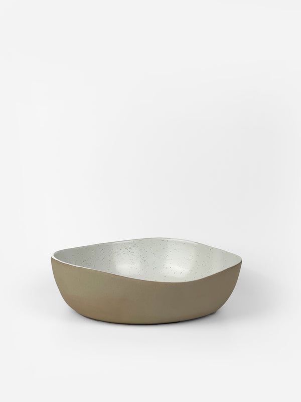 White Speckle Serving Bowl - Table of Plenty