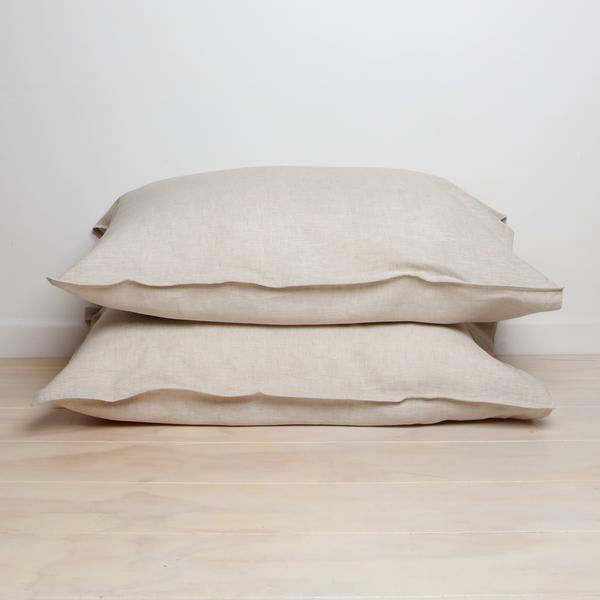 100% Linen  Pillowcase Pair- Natural Oat
