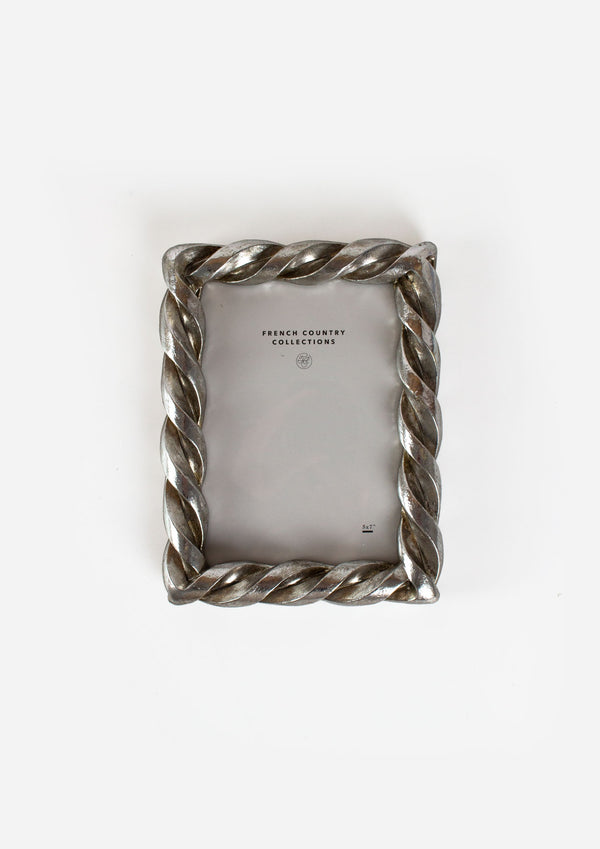 Rope Rectangle Pewter Frame
