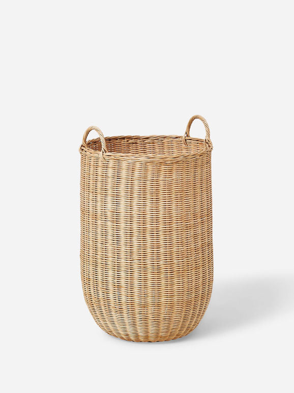 Round Natural Rattan Laundry Basket