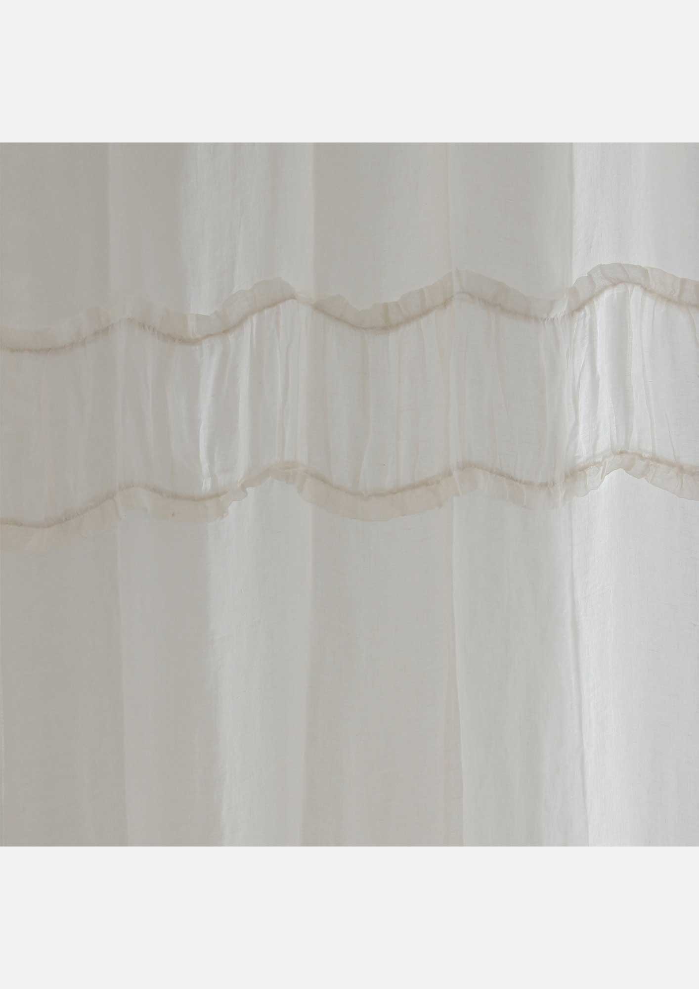 Ruffles Linen Curtain White