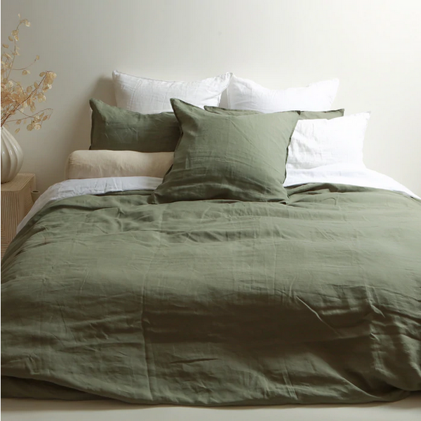 100% Linen Duvet Set - Lichen