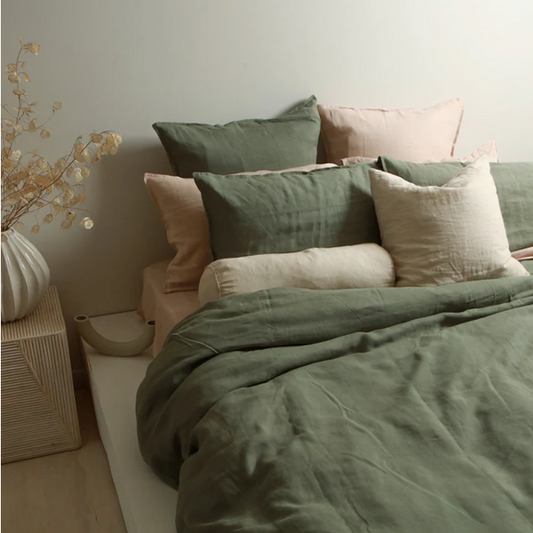 100% Linen Duvet Set - Lichen