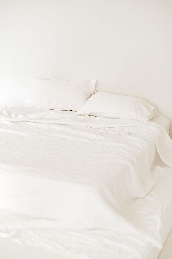 100%  Linen Sheet Set - White