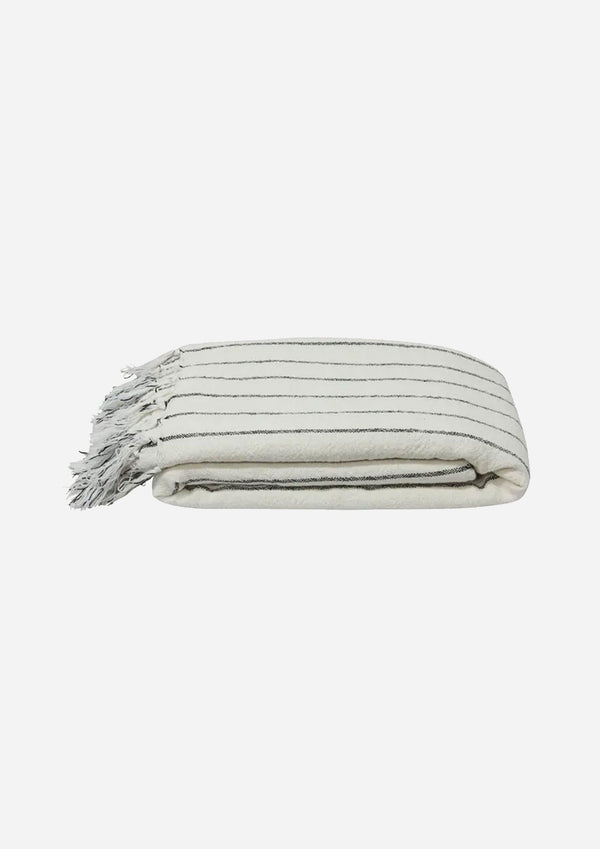 Striped Linen Bed Cover
